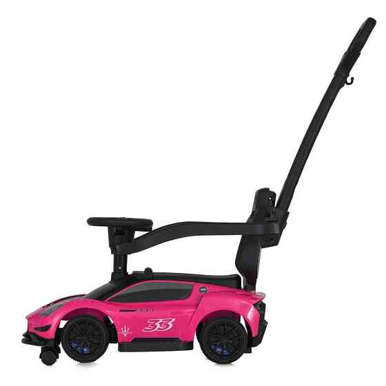 Дитяча каталка-толокар 2 в 1 M 5106-8 рожевий, з батьківською ручкою Вінниця