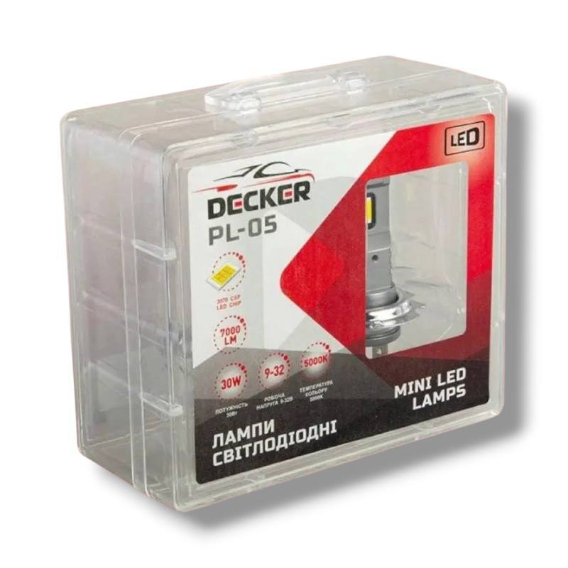 Світлодіодні лампи H7 Decker LED PL-05 45W 7000Lm 5000K, 9-32V Чортків - фото 3