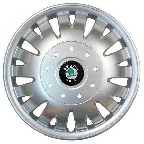 Автомобільні модельні ковпаки R16 Skoda (зелена) 410 4шт, SJS, сріблясті Вінниця