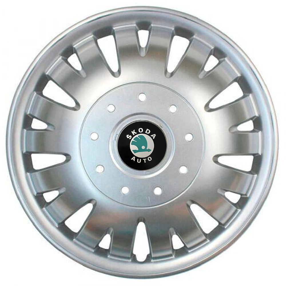 Автомобільні модельні ковпаки R16 Skoda (зелена) 410 4шт, SJS, сріблясті Вінниця - фото 1