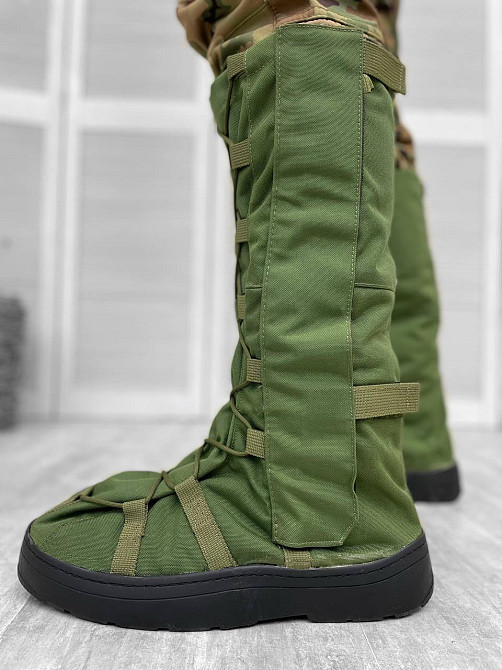 Бахилы военные защитные Гамаши зимние водонепроницаемые мужские 42-45 олива прочные надежные Одесса - изображение 7