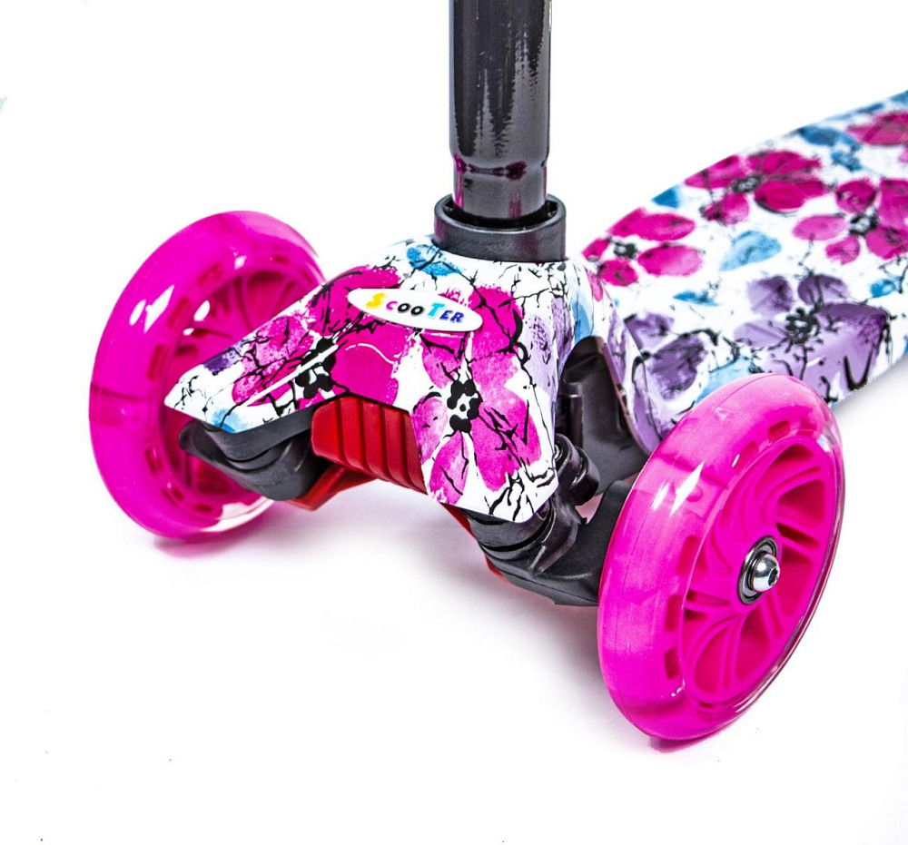 Триколісний дитячий самокат MAXI. Малюнок Маки. Колеса світяться під час катання Одеса - фото 2