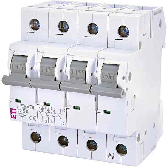 Автоматичний вимикач ETI ETIMAT 6 3p+N C 50 А (6 kA) (2146521) ( 26313 ) Харків