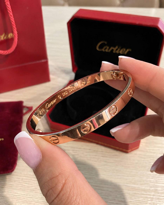 Cartier браслет Love с отверткой | Нежное розовое золото AU 750 | С цирконами или без Одесса - изображение 5