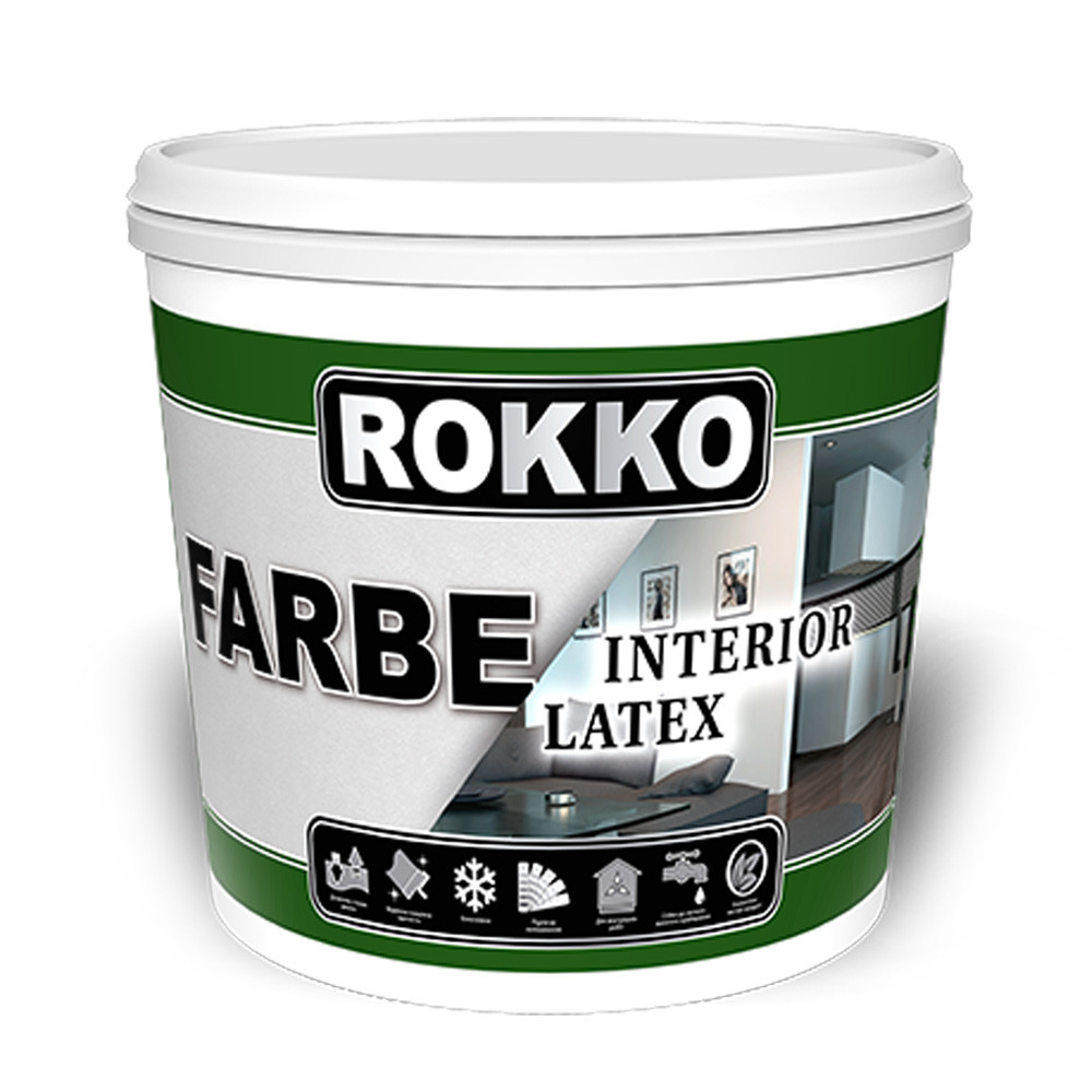 Латексна  iнтер’єрна фарба ROKKO (екологічно чиста)10 л Киев - изображение 1