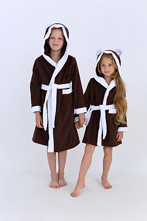 Халат дитячий махровий Ideal Textile з капюшоном в асортименті 3-10 р. 3 р. (98-102 см) Чернівці - фото 1