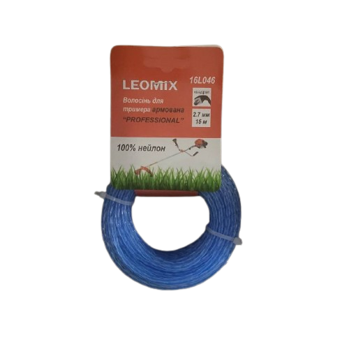Ліска для тримера d2,7мм 15м зріз/квадрат з сердечником Professional LEOMIX Житомир