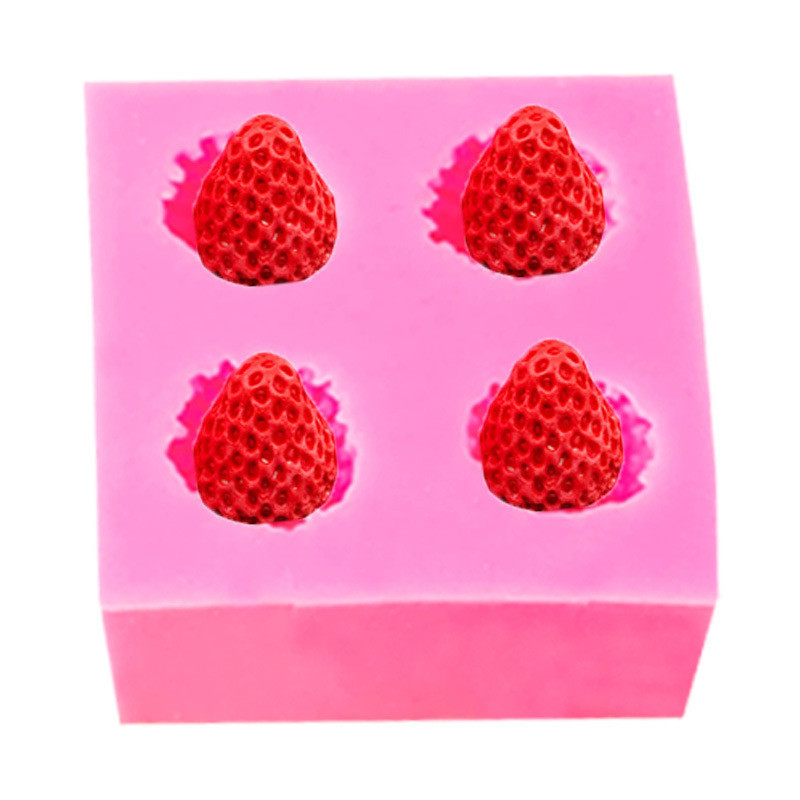 Молд силиконовый Клубника 50 на 50 мм розовый Киев - изображение 7