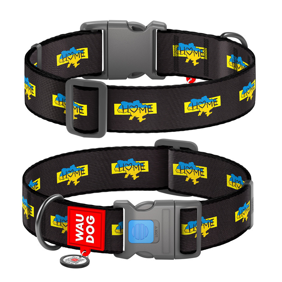 Ошейник для собак нейлоновый WAUDOG Nylon c QR паспортом, рисунок 