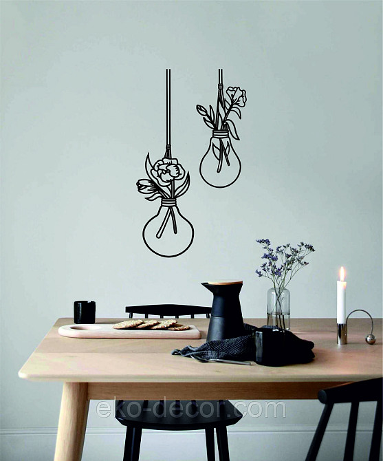 Декоративне настінне Панно «Лампочки», Декор на стіну 90*52 см, Чорний Київ - фото 8