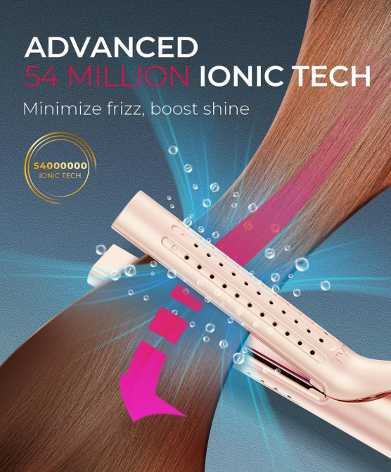 Плойка-стайлер TYMO Airflow 2.0 Rose Gold два в одном для выпрямления и завивки волос, ионизация, титановые пластины, 5 режимов Киев - изображение 17