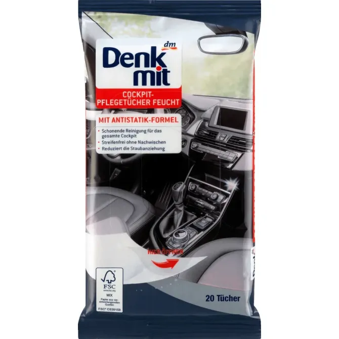 Вологі серветки для догляду за автомобілем Denkmit 20 шт. Львів - фото 1