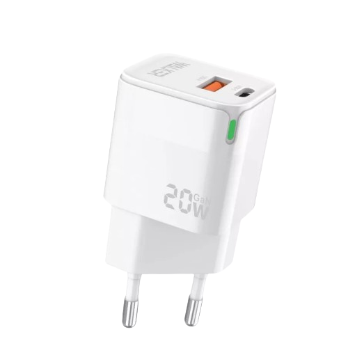 Зарядний пристрій мережевий USB/Type-C QC+PD 20W білий WALKER WH-42 Житомир - изображение 1