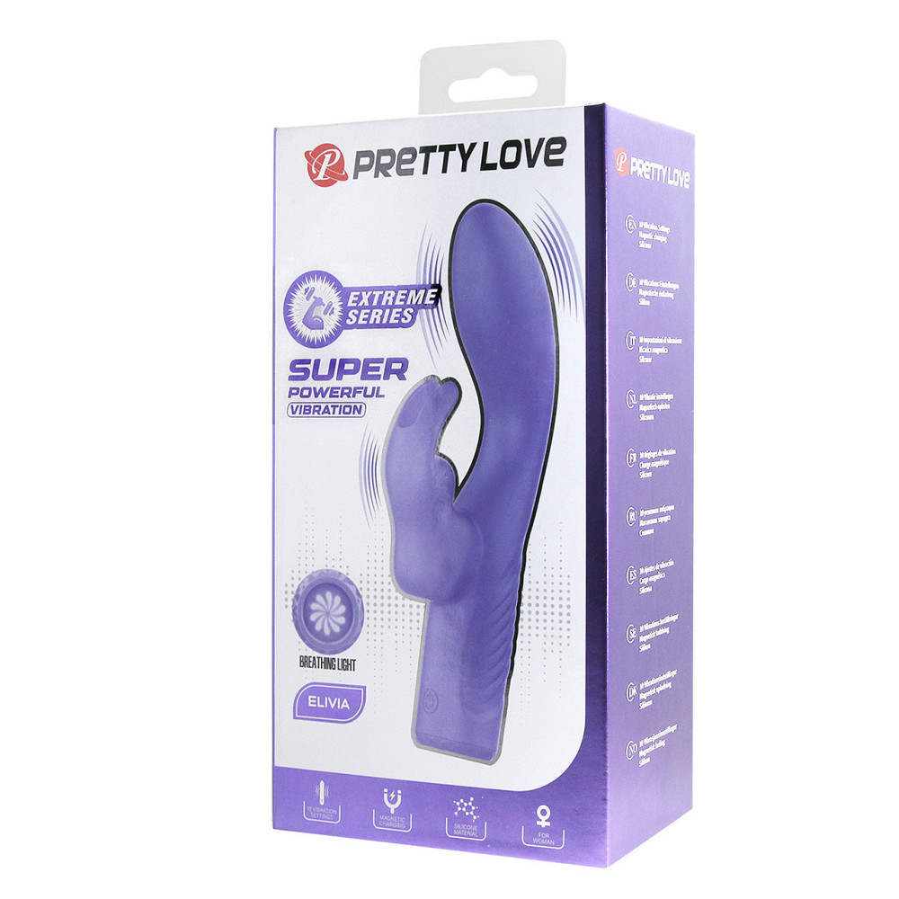 Міні вібратор-кролик Pretty Love Elivia, фіолетовий, 17.2 см х 3.4 см Sex Aura Київ - фото 10