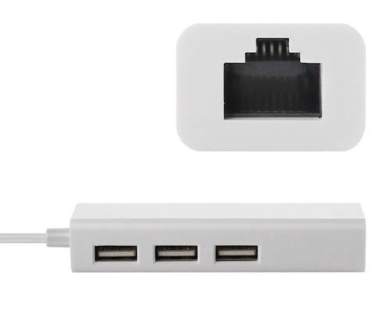 Хаб USB 2.0 Type-C -> 3xUSB 2.0 + RJ45 Fast Ethernet White Винница - изображение 3