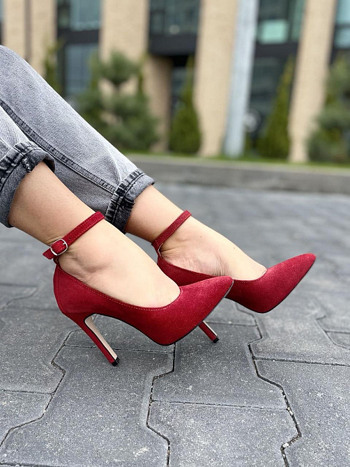 Nivelle Туфлі жіночі NIVELLE червоні натуральна замша 36р. каблук 10см. (1769/10502-10512) Коломыя - изображение 4