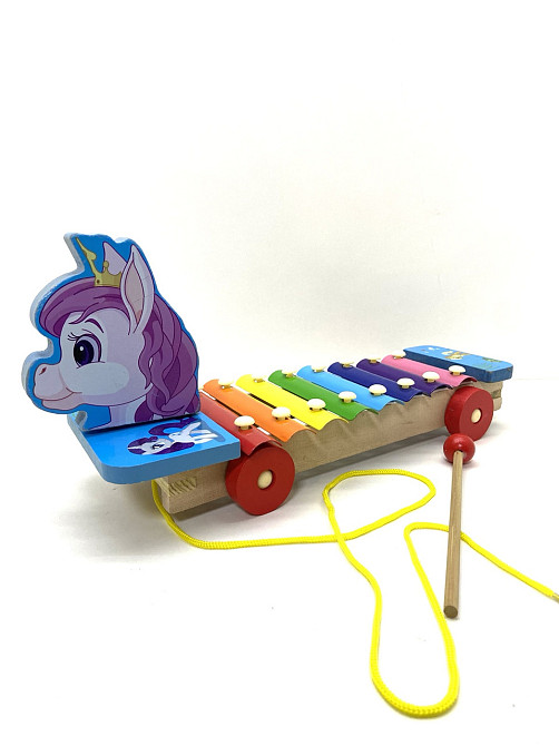 Ксилофон каталка Єдиноріжка на колесах Синій (C 39423) Чернигов - изображение 1