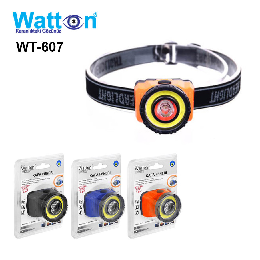 Потужний лобовий ліхтар на батарейках WATTON WT-607 дальністю 50-150 метрів з трьома режимами роботи від 3-х ААА Кам'янець-Подільський - фото 1