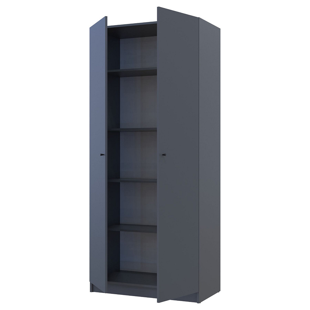 Шкаф распашной с полками Doros Промо 90х48х204 см Графит (DRS-011202) Львов - изображение 3