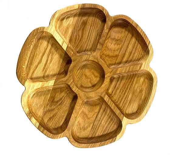 Деревянная тарелка из натурального дерева диаметр 30,5 см, высота 2 см, тарелка для закусок Каменец-Подольский