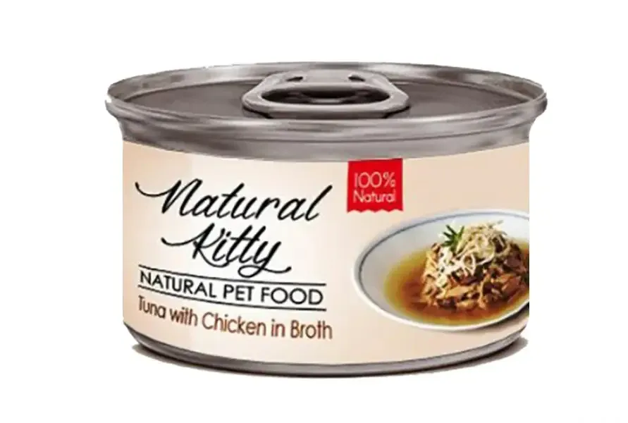 Влажный корм Natural Kitty Broth Series дополнительный корм для кошек тунец с курицей в бульоне, 80 г Винница - изображение 1
