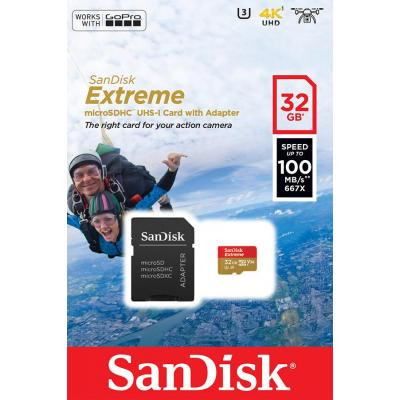 Карта пам'яті SanDisk 32GB microSD class 10 V30 A1 UHS-I U3 Extreme Action (SDSQXAF-032G-GN6AA) Вінниця - фото 3