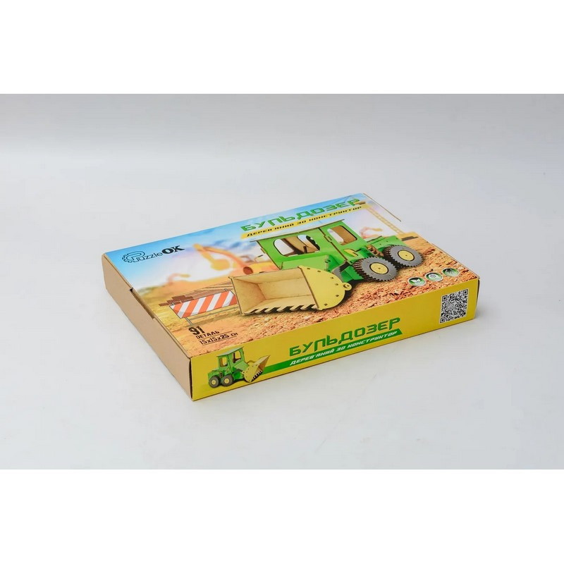 Дитячий дерев'яний 3D конструктор "Бульдозер" Puz-26918, 91 деталь Вінниця - фото 2
