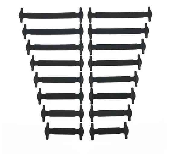 Шнурки силіконові ліниві 16 шт Чорний Сміла