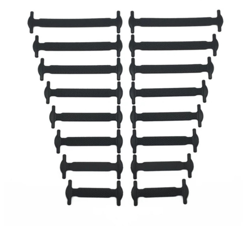 Шнурки силіконові ліниві 16 шт Чорний Сміла - фото 2