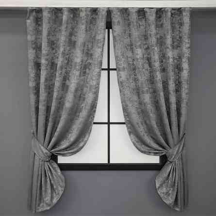 Комплект коротких штор VR-Textil Жаккард Sultan YL № 1212ш Серый 130х170 см 2 шт (35-0072) Киев