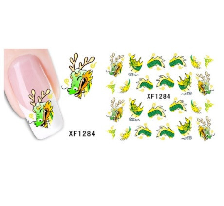 Дитячі наклейки на нігті "Динозаври" - розмір стікера 6*5см, інструкція по застосуванню є в описі товару Київ - фото 1