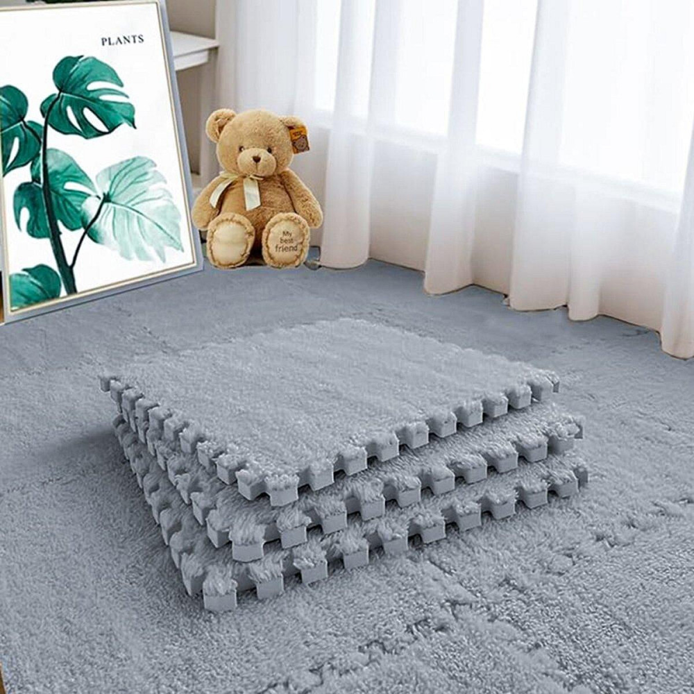 Пол-пазл плюшевый 30х30х1см Светло-серый (D) SW-00002080 Киев - изображение 8