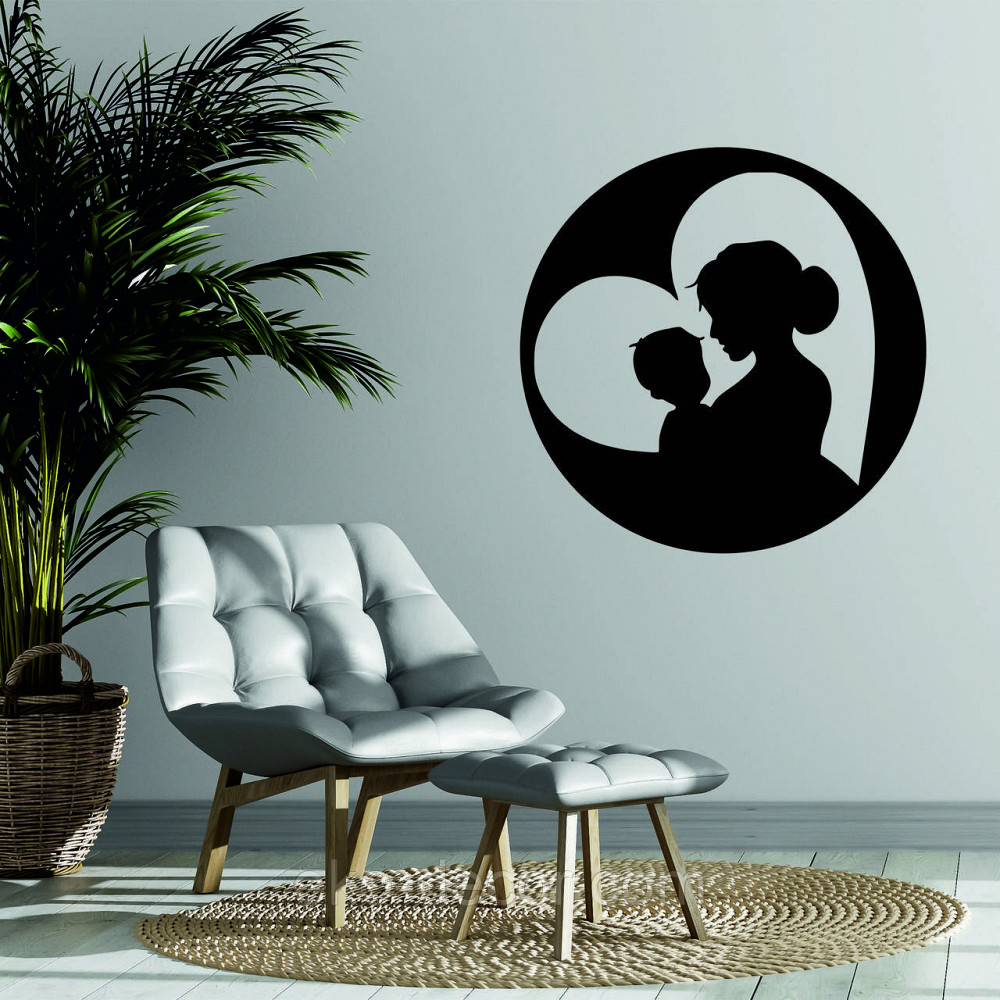 Декоративное настенное Панно «Мать и дитя», Декор на стену 90*90 см, Черный Киев - изображение 3