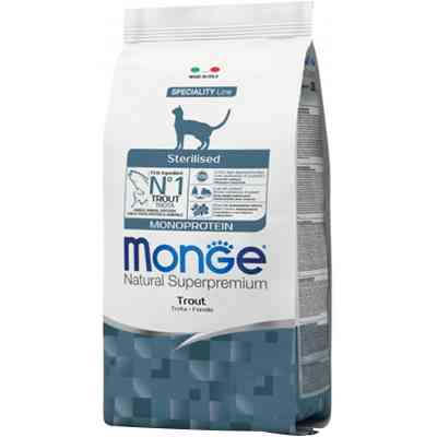 Сухой корм для кошек Monge Cat Monoprotein Sterilised с форелью 400 г (8009470005463) Винница