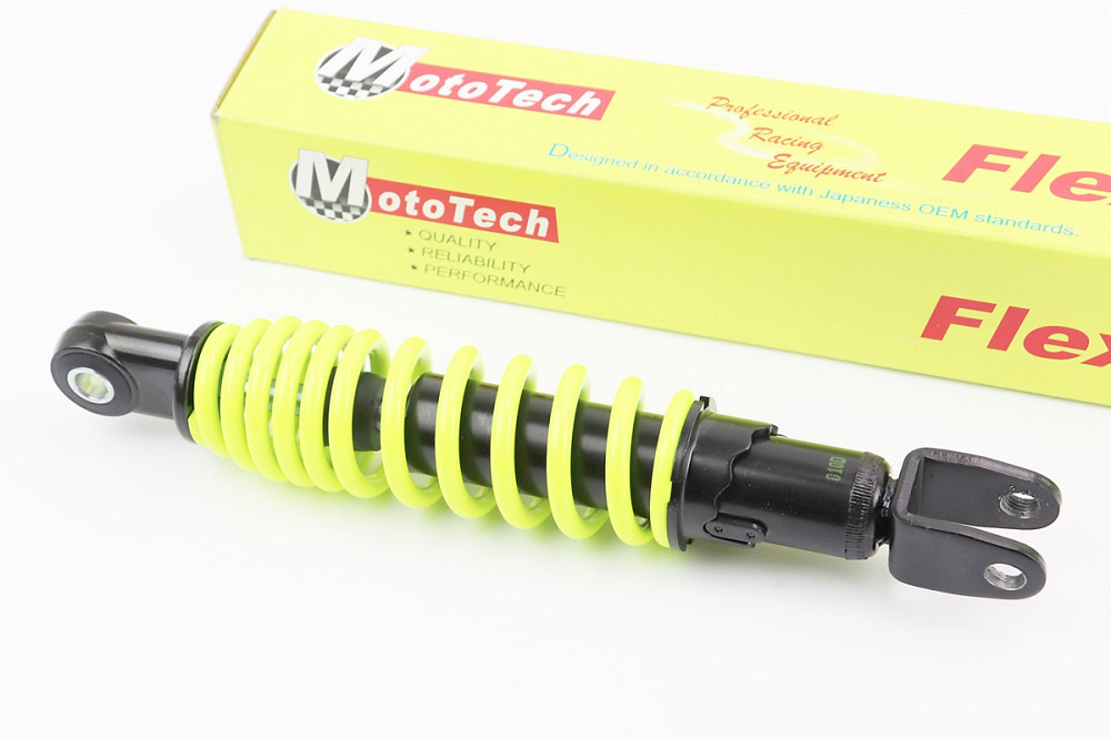 Амортизатор задній GY6/Suzuki - 275мм*d50мм (втулка 10мм / вилка 10мм) регул., лимонний Київ - фото 1