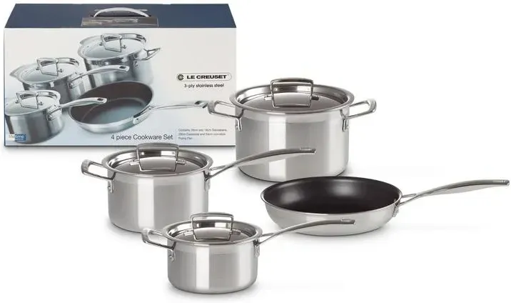 Le creuset - 3-ply Zestaw 4 szt. Naczyń do Gotowania Stal Nierdzewna Київ - фото 1