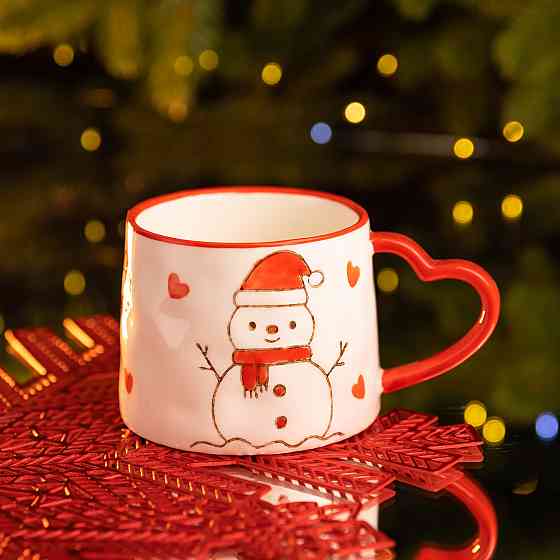 Чашка Снеговик новогодняя фарфоровая 350 мл Киев