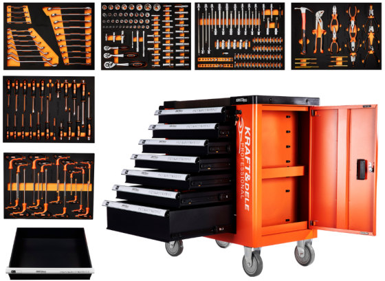 Візок для інструментів 7 ящиків 258 елемент Kraft&Dele (Польща) Київ