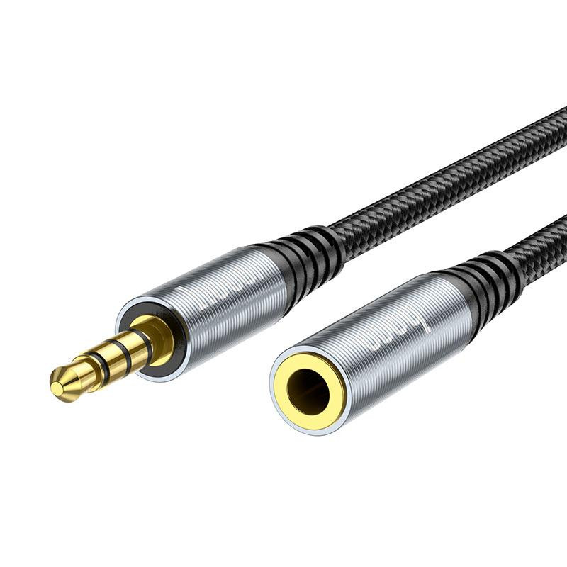 Аудио кабель HOCO UPA20 3.5 audio extension cable male to female (L=1M) Metal Gray Одесса - изображение 3