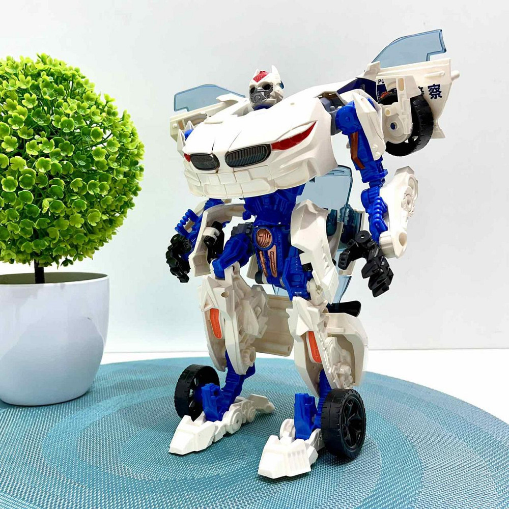 Робот-трансформер машинка 24см з аксесуарами Біло-синій (JJ707A-B-C) Чернігів - фото 10