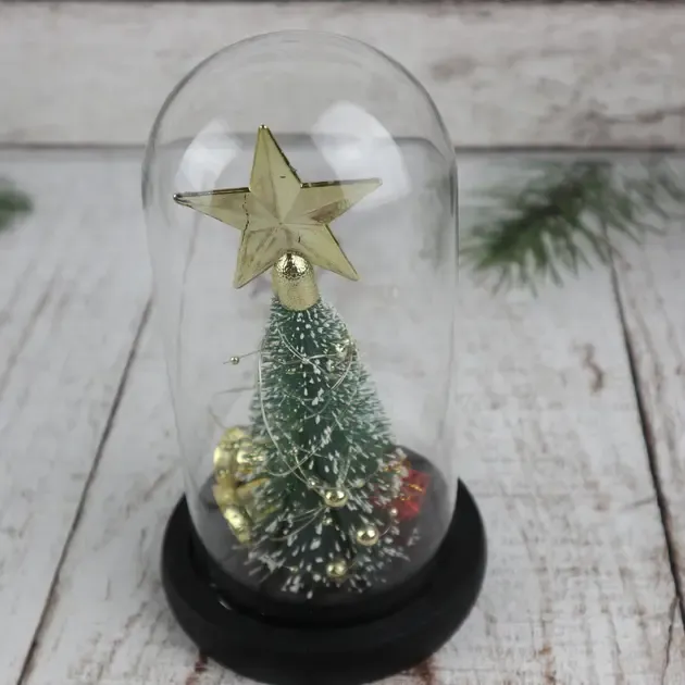 Ночник новогодняя елка в стеклянной колбе gold star Коломия - фото 7