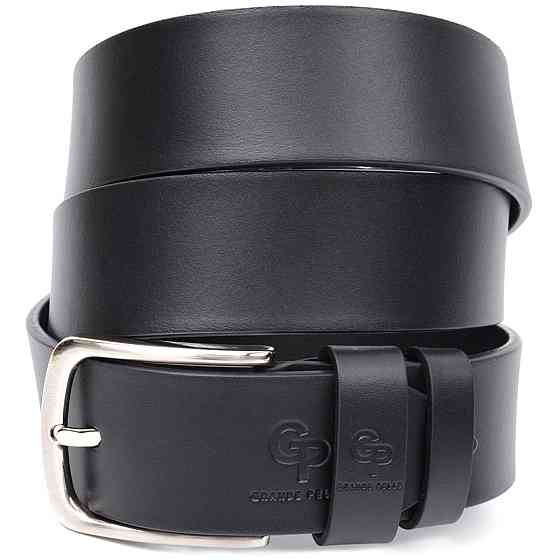 Стильный ремень под джинсы из натуральной кожи Черный (GRANDE PELLE) Киев