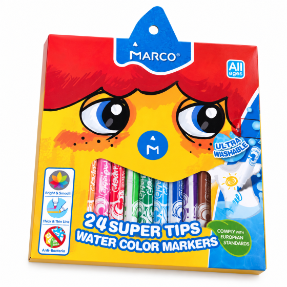 Фломастери 24 кольори Marco Super Washable Київ