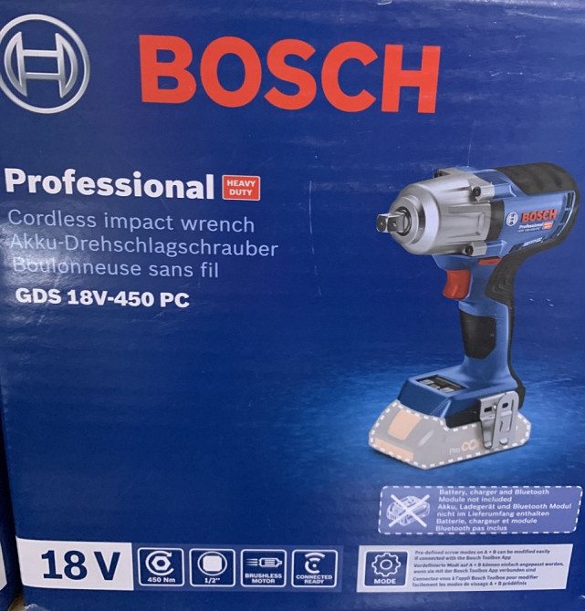 Гайковерт ударний Bosch GDS 18V-450 НС без акб та з/п. Харків - фото 1
