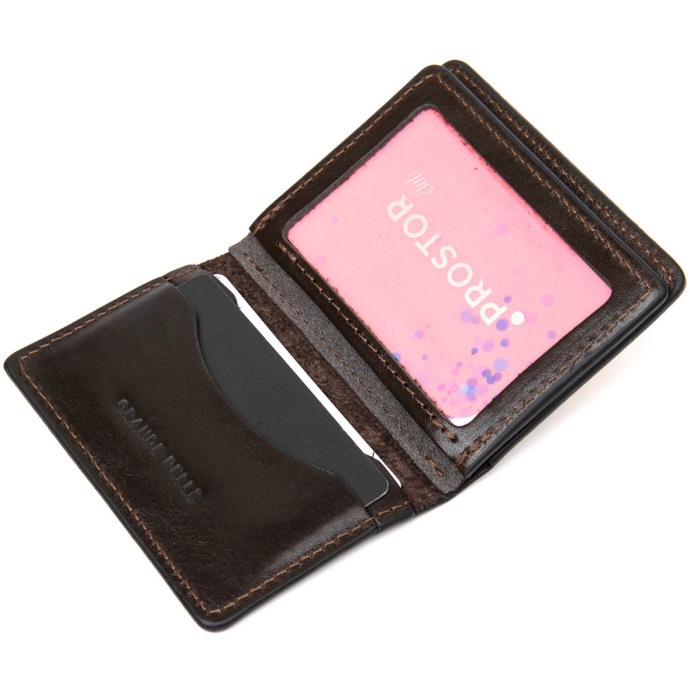 Кожаная обложка для автодокументов Темно-коричневый (GRANDE PELLE) Киев - изображение 9