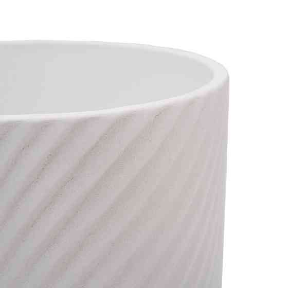 elemi Кашпо для квітів керамічне elemi "Листок" (білий) 13" круглий 1,3 л Коломыя