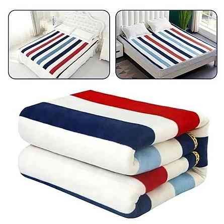 Электропростынь односпальная 140Вт, 150х170см, YASAM, Разноцветная полоска / Мягкая электропростыня с подогревом Киев