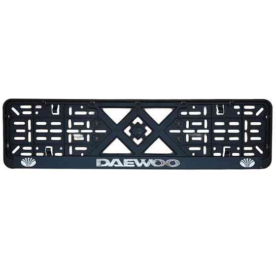 Рамка номерного знаку хром надпис Daewoo пластик чорна 1шт Київ