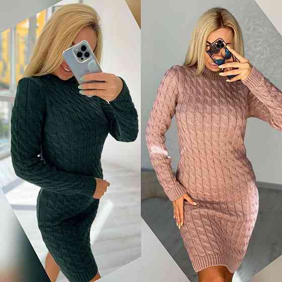 Жіноче стильне в'язане плаття туніка зигзаг. 42-48р. Київ
