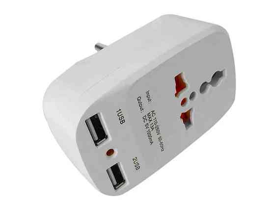 Перехідник універсальний 823 2usb мережевий трійник ТМ OPV Київ